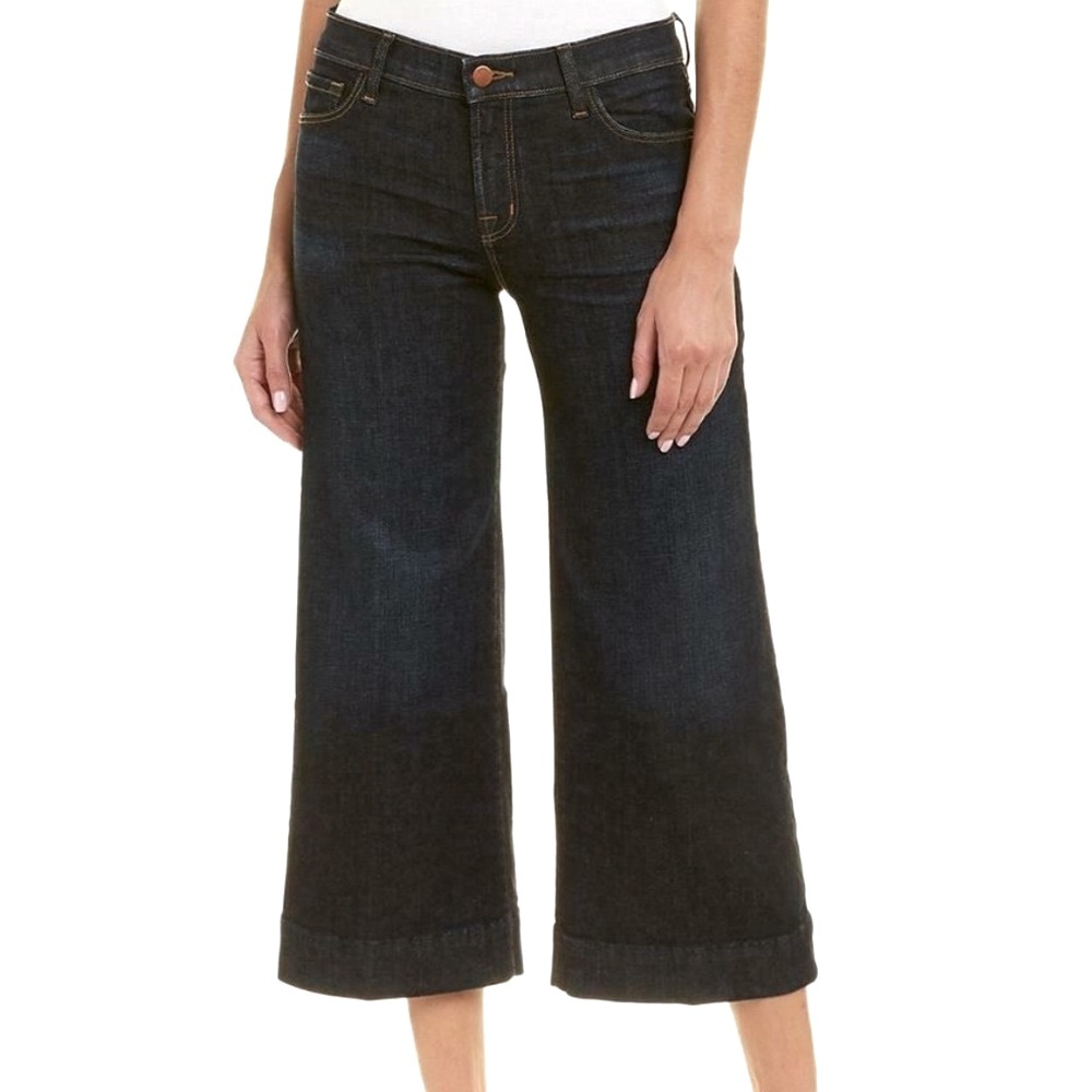 J Brand Liza Denim Culotte Wide Leg Crop